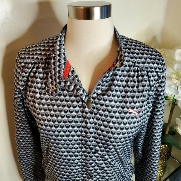 Puma Womens Windbreaker White/Black/Gray Jacket - Picture 5 of 7